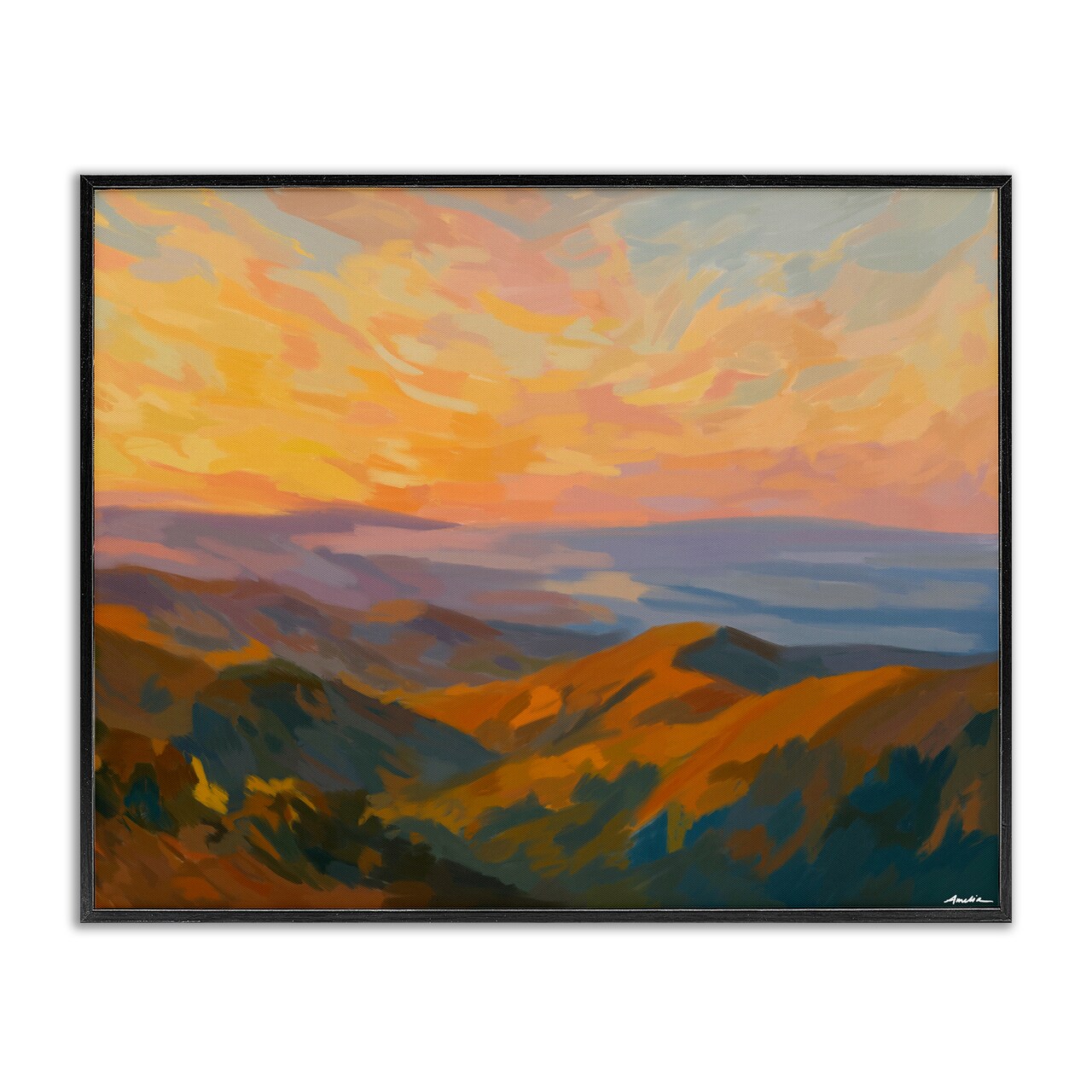 Stupell Industries California Sunset Landscape Framed Giclee, design by Amelia Noyes